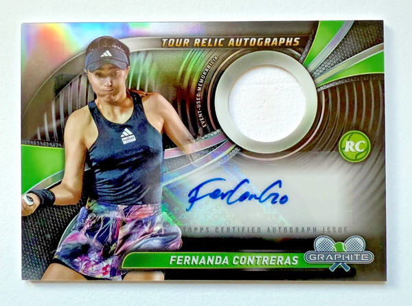 Topps Graphite 2024 Fernanda Contreras RC Relic Auto Chrome Tennis Rookie Card
