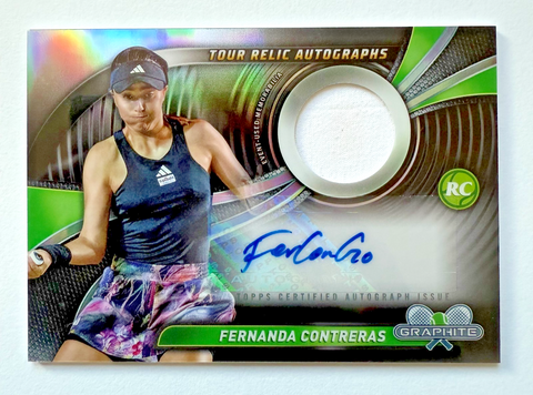 Topps Graphite 2024 Fernanda Contreras RC Relic Auto Chrome Tennis Rookie Card
