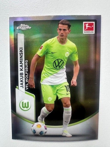 Topps Chrome Bundesliga 2023/24 Jakub Kaminski VFL Wolfsburg Card No 96