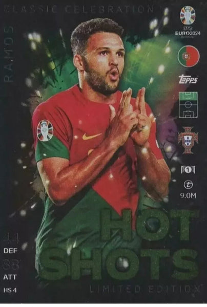 Match Attax UEFA Euro 2024 Goncalo Ramos Hot Shots Limited Edition Topps Card