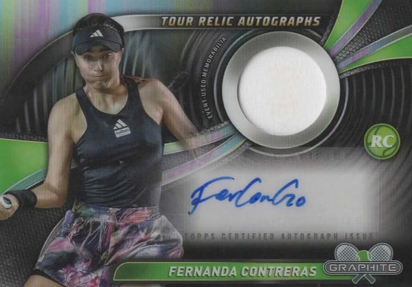 Topps Graphite 2024 Fernanda Contreras RC Relic Auto Chrome Tennis Rookie Card
