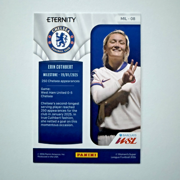 Panini Eternity WSL 25/26 Erin Cuthbert Milestone Green /50 Chelsea Card