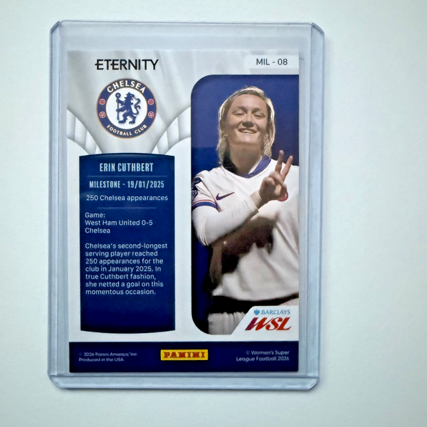 Panini Eternity WSL 25/26 Erin Cuthbert Milestone Green /50 Chelsea Card