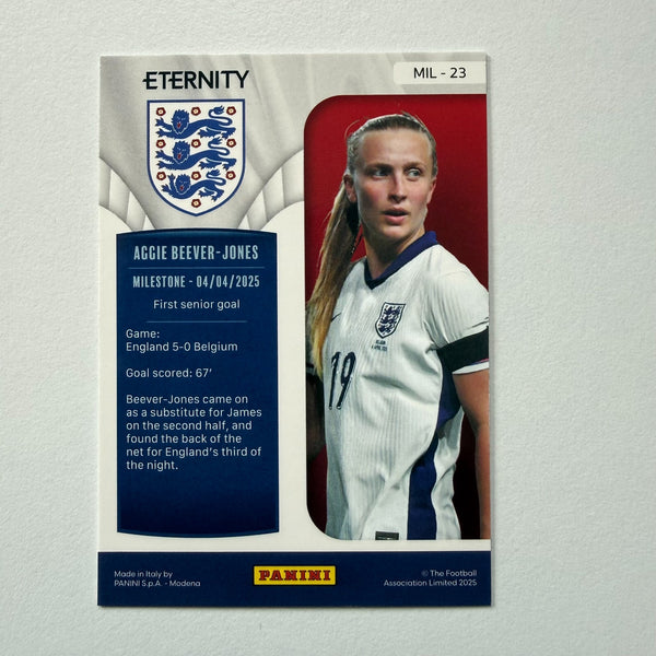 Panini Eternity Lionesses 2025 Aggie Beever-Jones England Milestone Green /50