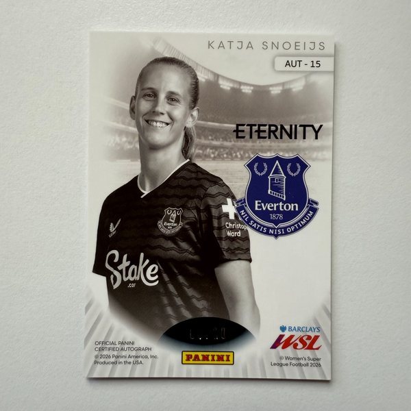 Panini Eternity WSL 25/26 Katja Snoeijs Auto /20 Everton Pink Football Card