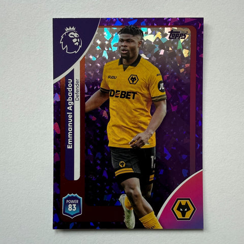 Topps Premier League 25/26 Emmanuel Agbadou Wolverhampton Purple Parallel /199