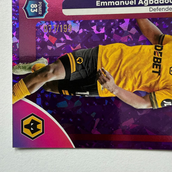 Topps Premier League 25/26 Emmanuel Agbadou Wolverhampton Purple Parallel /199