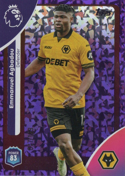 Topps Premier League 25/26 Emmanuel Agbadou Wolverhampton Purple Parallel /199