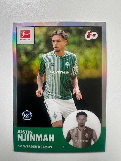 Topps Chrome Bundesliga 2023/24 Justin Njinmah Werder Bremen Card TAN-5