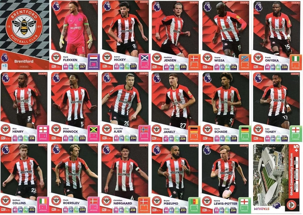 Panini Premier League Adrenalyn XL 2025 24 25 Brentford Full Base Team Set Cards