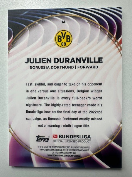 Topps 60 Years Celebration Bundesliga 2023/24 Julien Duranville Card #14
