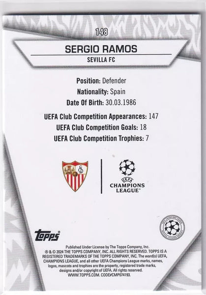 Topps Superstars 2024 23/24 Sergio Ramos Sevilla Uncommon Trading Card #148