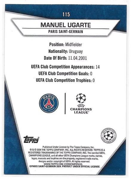 Topps Superstars 2024 23/24 Manuel Ugarte PSG Uncommon Trading Card #115