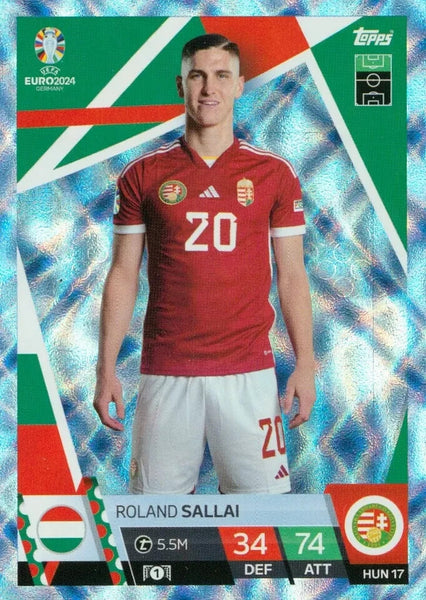 Match Attax Euro 2024 Roland Sallai Hungary Crystal Parallel Blue UEFA Card