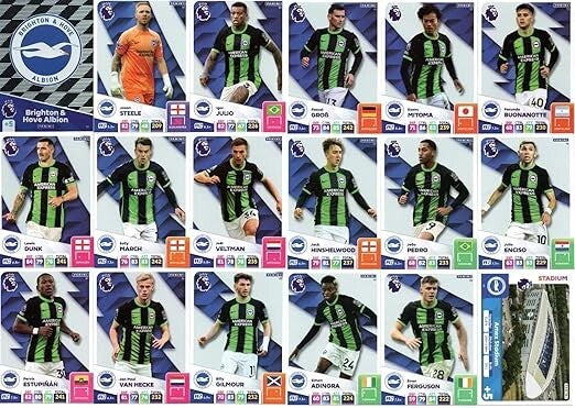 Panini Premier League Adrenalyn XL 2025 24 25 Brighton Full Base Team Set Cards