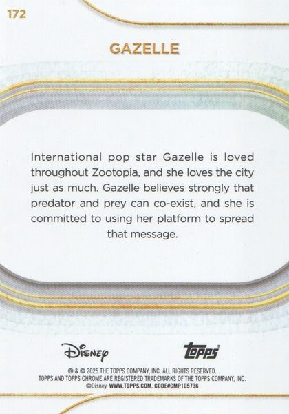 Topps Disney Chrome 2025 Gazelle Zootopia Base Card #172