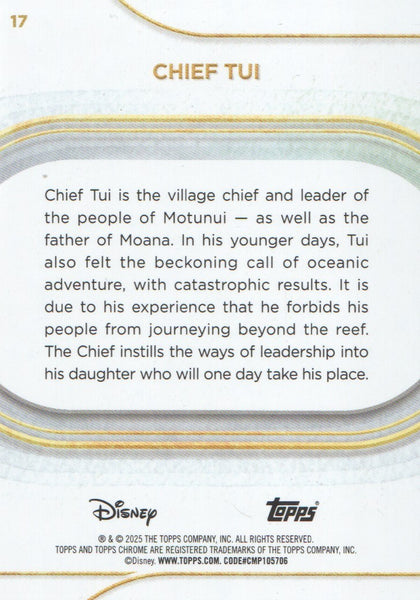 Topps Disney Chrome 2025 Chief Tui Moana Base Card #17