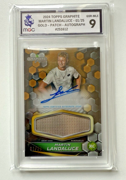 2024 Topps Chrome Graphite Martin Landaluce Relic Auto 01/25 MGC 9 RC Bookstart