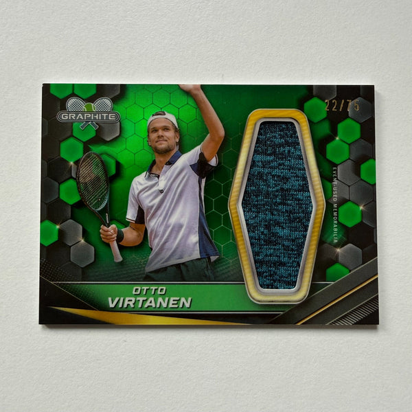 Topps 2024 Graphite Tennis Otto Virtanen Green Relic Chrome Refractor Card 22/75