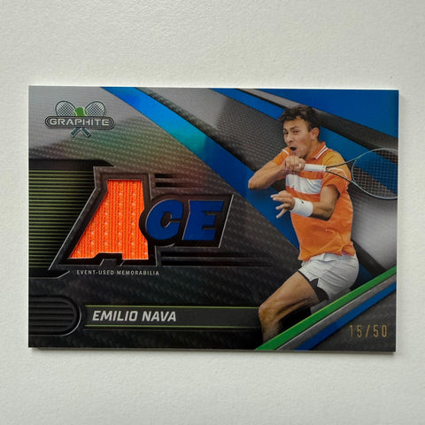 Topps 2024 Graphite Tennis Emilio Nava Ace Relics Blue /50 Event Used