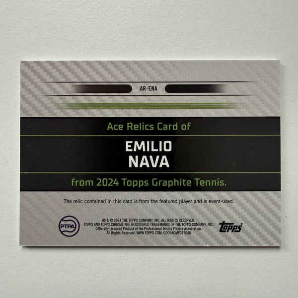 Topps 2024 Graphite Tennis Emilio Nava Ace Relics Blue /50 Event Used