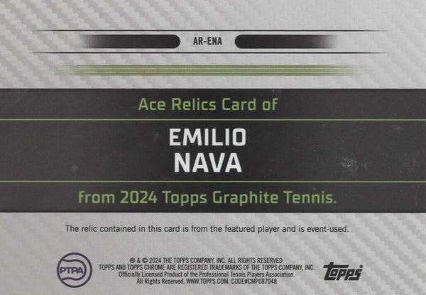Topps 2024 Graphite Tennis Emilio Nava Ace Relics Blue /50 Event Used