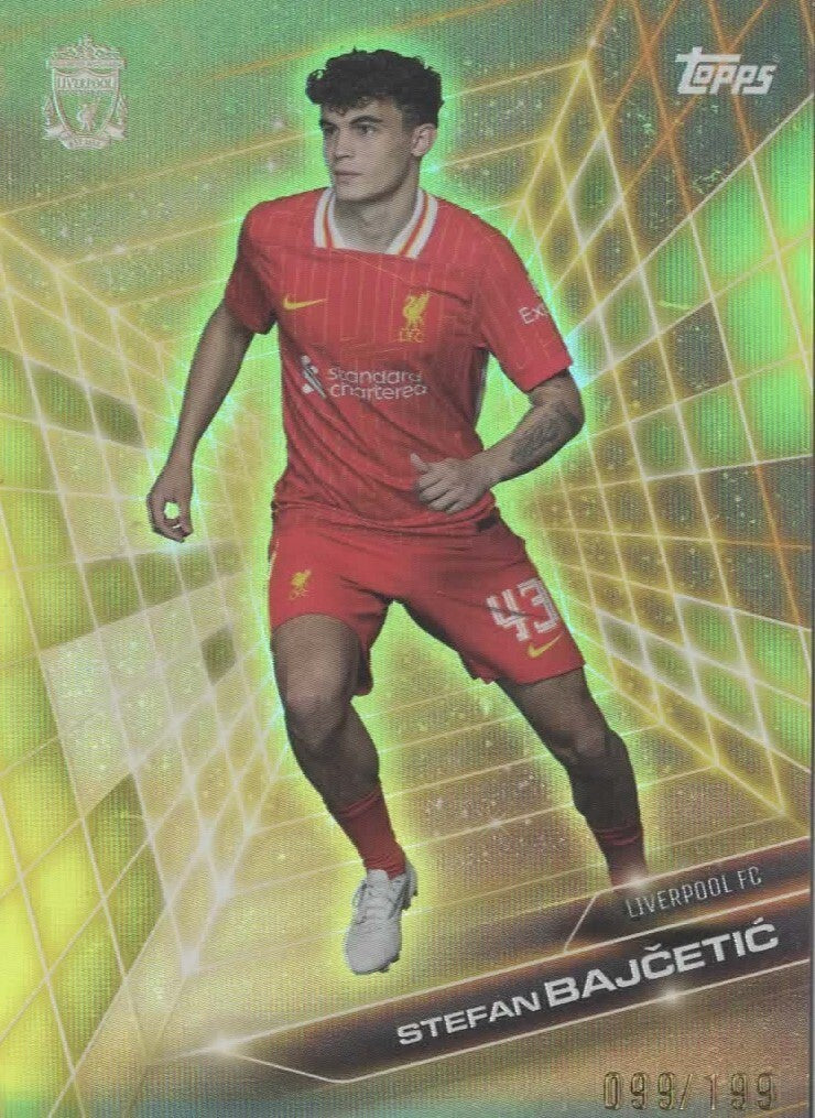 Topps Liverpool Fan Set 2024-25 Stefan Bajcetic Parallel Golden Future Card /199