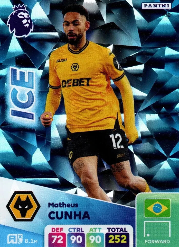 Panini Premier League Adrenalyn XL 24/25 2025 Matheus Cunha Ice Wolverhampton