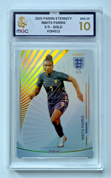 Panini Eternity Lionesses 2025 Nikita Parris England Bookend Gold 5/5 MGC 10