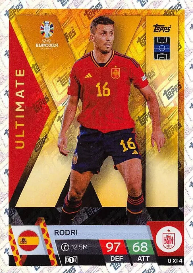 Match Attax Euro 2024 Rodri Spain Ultimate XI Topps UEFA Card
