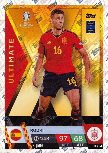 Match Attax Euro 2024 Rodri Spain Ultimate XI Topps UEFA Card