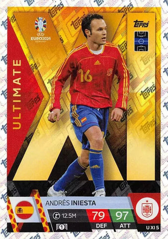 Match Attax Euro 2024 Andres Iniesta Spain Ultimate XI Topps UEFA Card