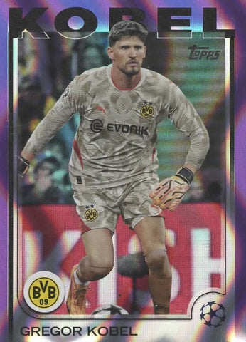 Topps UCC Flagship 2024/25 Gregor Kobel Purple Flowfractor Parallel Card