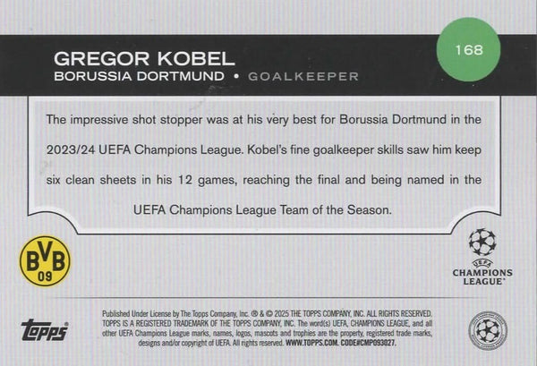 Topps UCC Flagship 2024/25 Gregor Kobel Purple Flowfractor Parallel Card