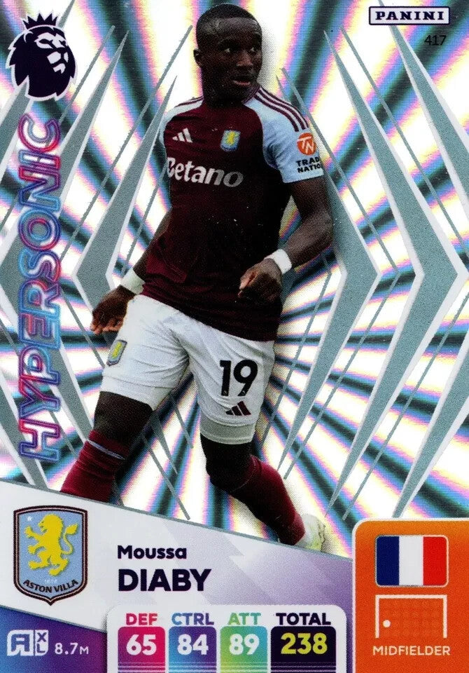 Panini Premier League Adrenalyn XL 24/2025 Moussa Diaby Hypersonic Aston Villa
