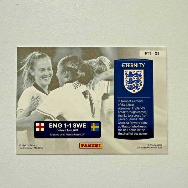 Panini Eternity Lionesses 2025 Walsh James England For The Team Magenta Card /25