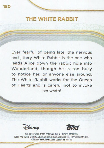 Topps Disney Chrome 2025 The White Rabbit Base Card #180