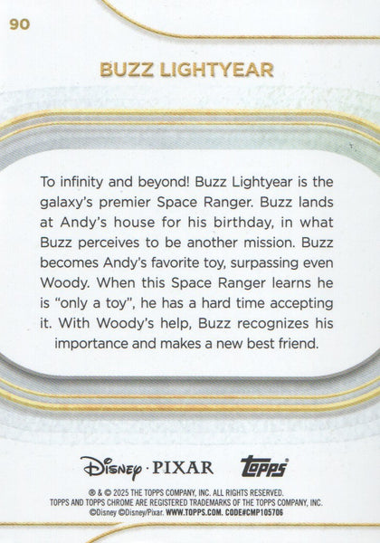 Topps Disney Chrome 2025 Buzz Lightyear Toy Story Base Card #90