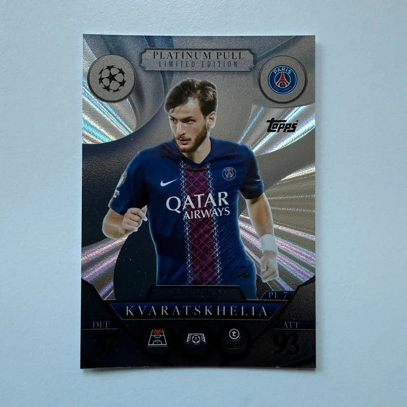 Topps Match Attax 25/26 Khvicha Kvaratskhelia Platinum Pull Limited Edition Card