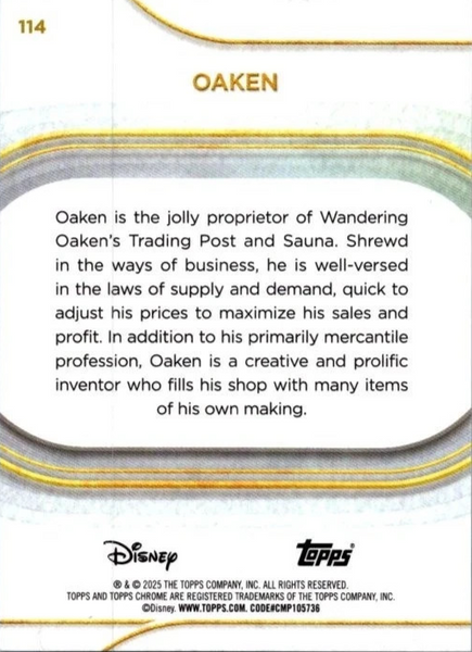 Topps Disney Chrome 2025 Oaken Frozen Base Card #114