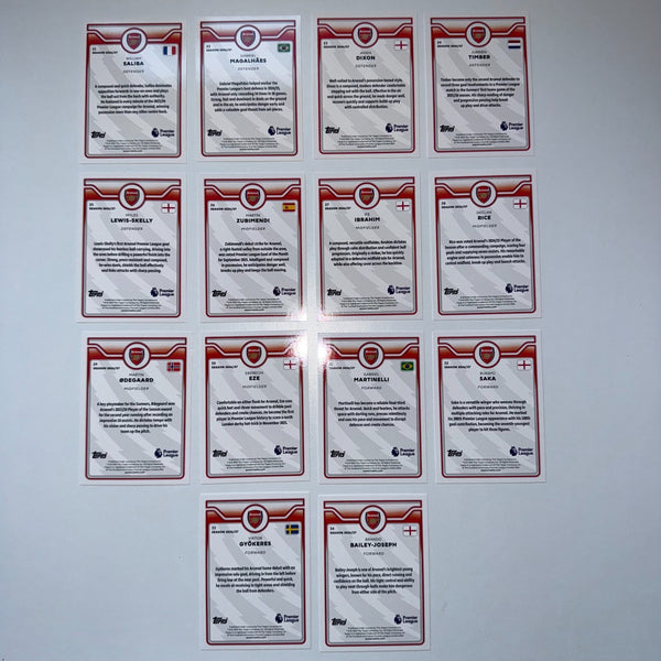 Topps Flagship Premier League 2026/27 Arsenal 14 Cards Base Team Set #21-34