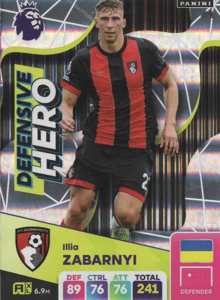 Panini Premier League Adrenalyn XL Illya Zabarnyi  Defensive Hero 24/25 2025