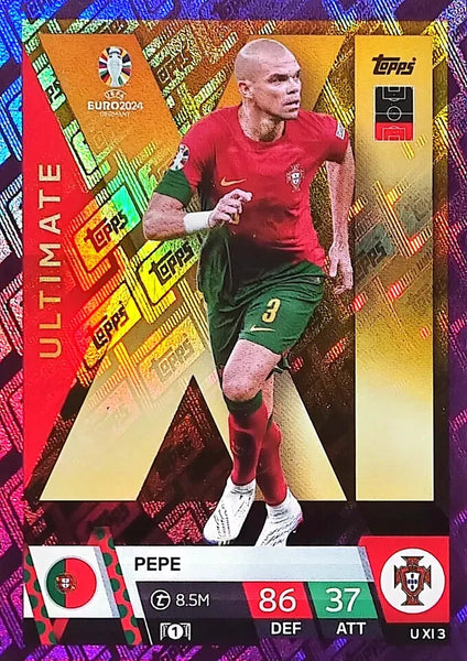 Match Attax UEFA Euro 2024 Pepe Purple Sapphire Parallel Ultimate Portugal Card