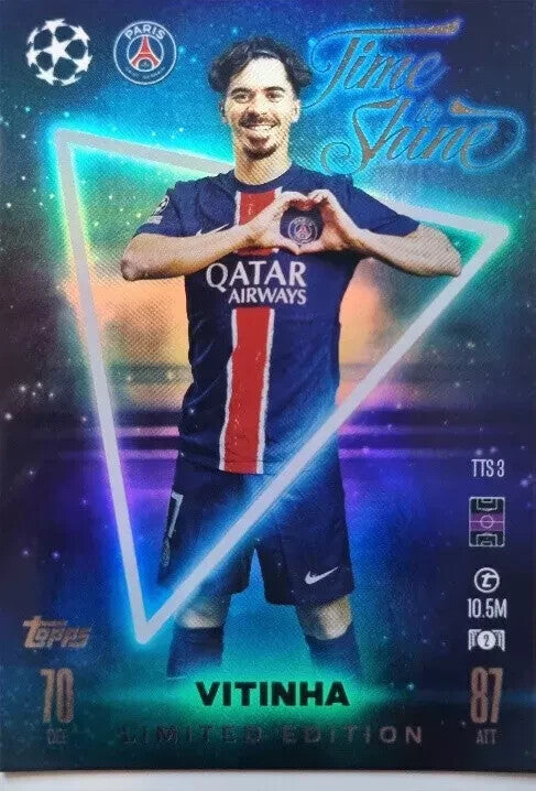 Topps Match Attax 2024/2025 Vitinha Limited Edition Time to Shine Card TTS 3