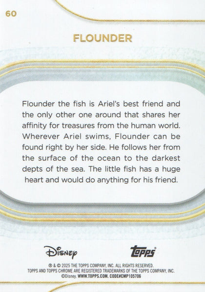 Topps Disney Chrome 2025 Flounder The Little Mermaid Base Card #60