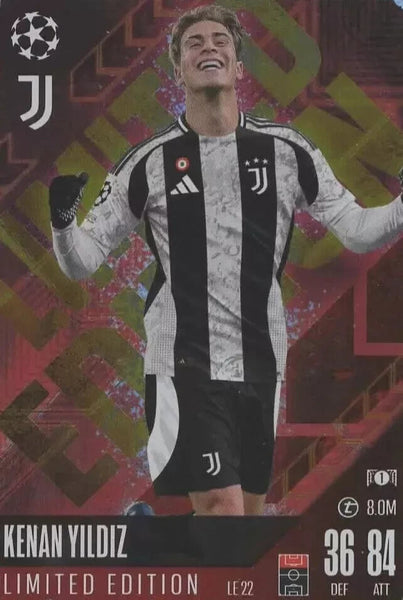 Topps Match Attax 2024/2025 Kenan Yildiz Limited Edition Juventus Card LE 22