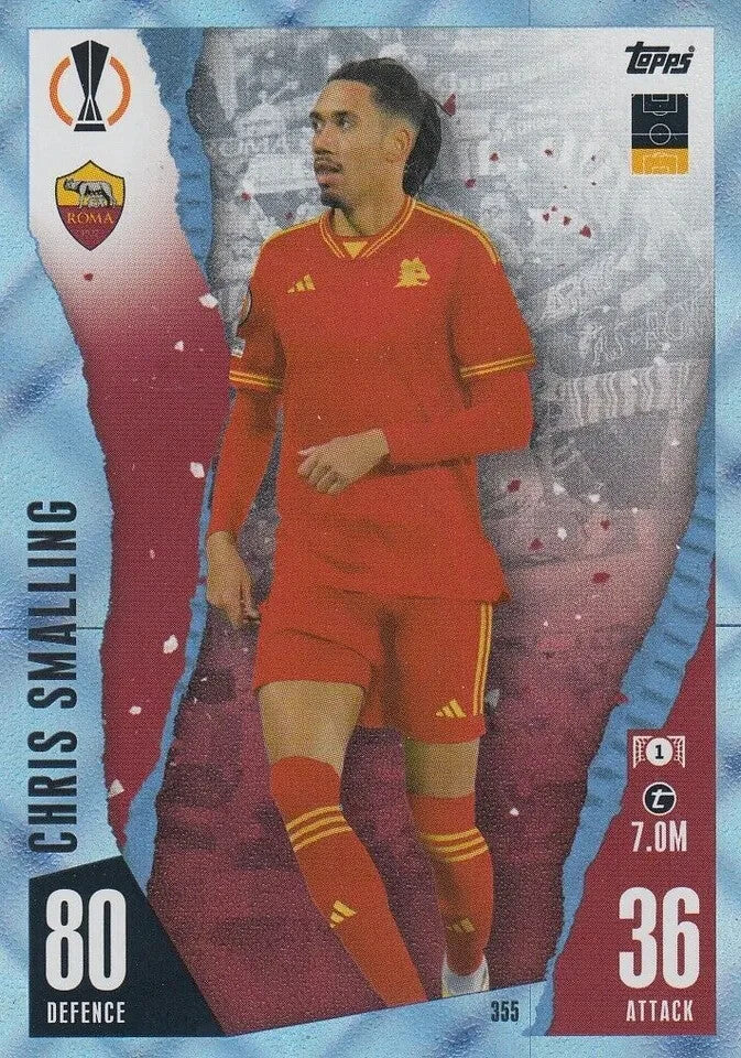 Match Attax 23/24 Champions League Crystal Parallel Chris Smalling Trading Card