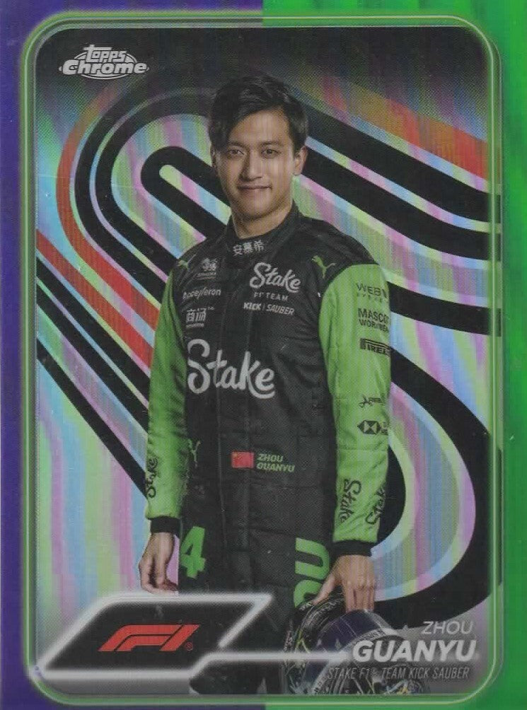 Topps Chrome Formula 1 2024 Zhou Guanyu Team Kick Sauber Parallel Card #14