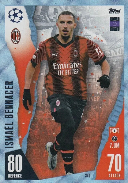Match Attax 23/24 Champions League Crystal Parallel Ismaël Bennacer Trading Card