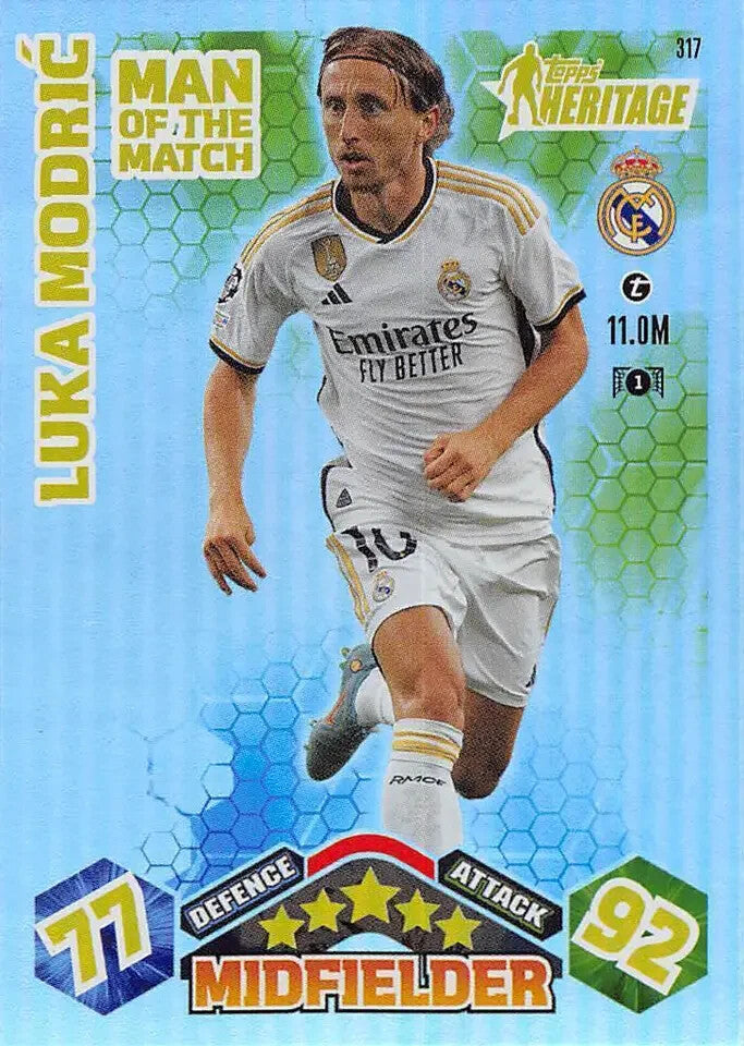 Match Attax Extra 23/24 Luka Modric Man Of The Match Heritage Trading Card